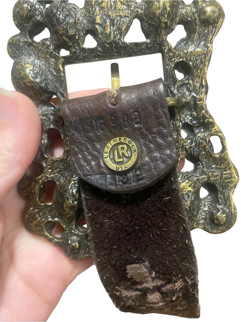 Leatherrock western turquoise stone statement brown leather belt 32